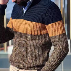 Relaxed Loose Zip Neck Sweater