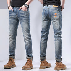 Men's Casual Straight High-end Embroidered Jeans