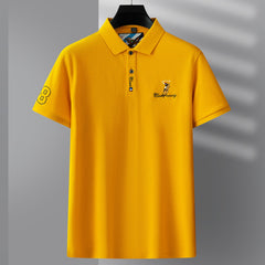 Men's Short-sleeved Business Casual Loose Fashion Embroidered Polo Shirt