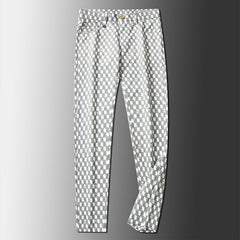 Vertical striped jacquard stretch non-iron anti-wrinkle straight trousers
