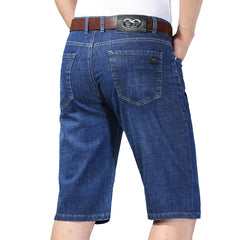 Men's Thin Elastic Straight Casual Fashion Denim Shorts