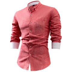 Men's Cotton and Linen Breathable Casual Shirt