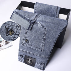 Stretch high waist straight jeans