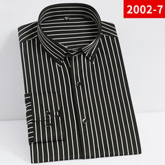 Men's Slim Striped Business Casual Long-sleeved Shirt
