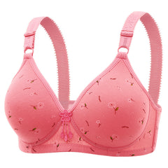 Thin wire-free push-up breathable bra