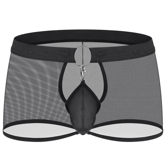 Men's New Sexy Mesh Transparent Boxer Briefs