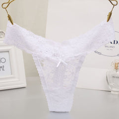 Sexy Low Rise Lace Transparent Thong
