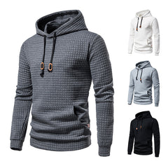 Men's Casual Pullover Jacquard Hooded Jacket