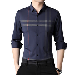 Men's Fashion Simple Long Sleeve Printed Shirt