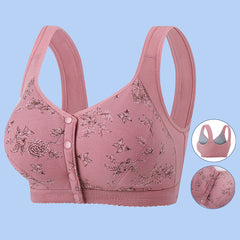 Large Size Cotton Printed Wirefree Push-up Bra
