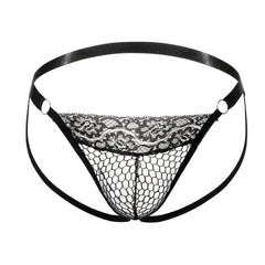 Men's Sexy Mesh Hollow Lace Thong