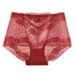 High-waisted Lace Seamless Rose Mesh Floral Briefs