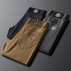 Men's Embroidered Straight Simple Business Casual Pants