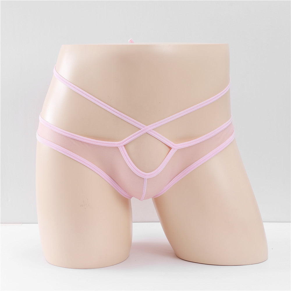 Men's Strappy Transparent Mesh Sexy Briefs