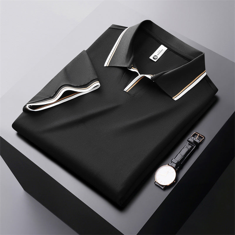 Men's New Color Block Business Casual Polo Shirt