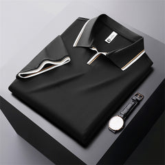 Men's New Color Block Business Casual Polo Shirt