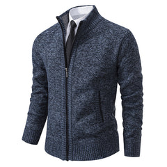 2023 New Autumn and Winter Men's Knitted Sweater Zipper Jacket