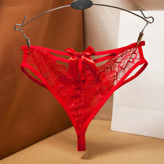 Lace Hollow Sexy Open Crotch Low Waist Thong