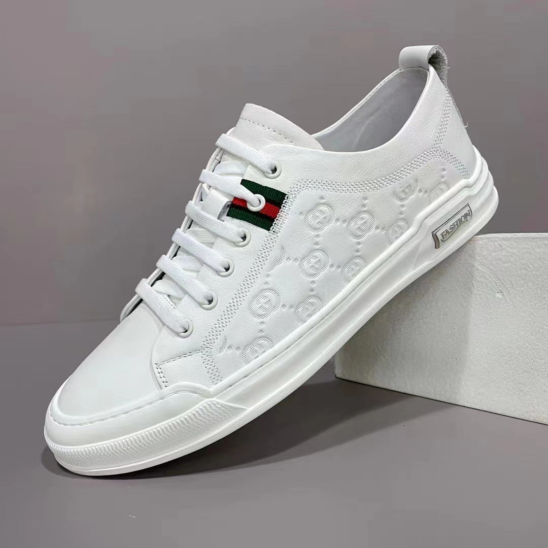 Men's Cowhide Casual Breathable Genuine Leather Sneakers