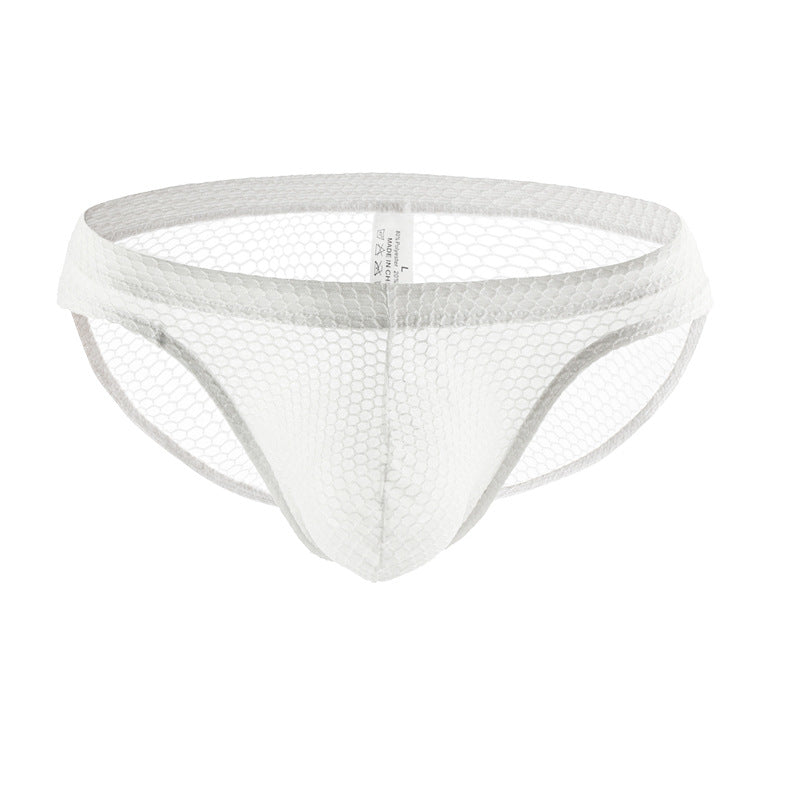 Men's Low Waist Transparent Mesh Sexy Briefs