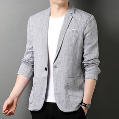 Men's 100% linen casual blazer