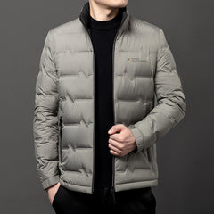 Men's Lightweight Duck Down Short Stand Collar Jacket