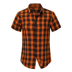 Men's 100% Cotton High Quality Casual Plaid Shirt