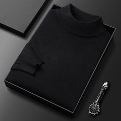 Men's Slim Fit Solid Color Half Turtle Collar Pullover Sweater