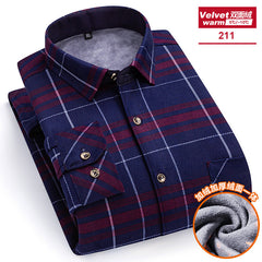 Men's Long-sleeved Double-sided Velvet Loose Casual Shirt