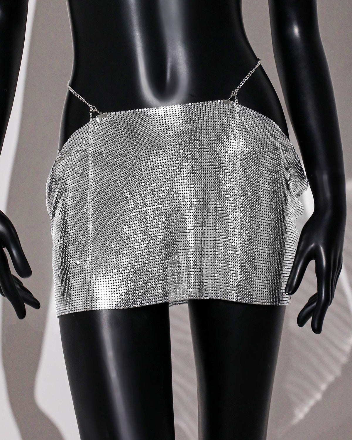 Sexy Metallic Sequin Mini Skirt
