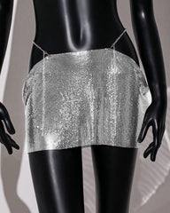 Sexy Metallic Sequin Mini Skirt