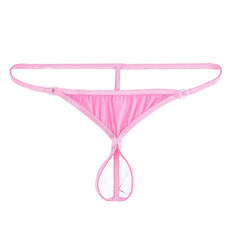 Men's Sexy Open Crotch Transparent Breathable Ice Silk Thong
