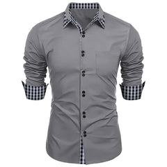 New Fashion Plaid Colorblock Casual Shirt