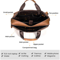 Men's Business Leather Casual Briefcase