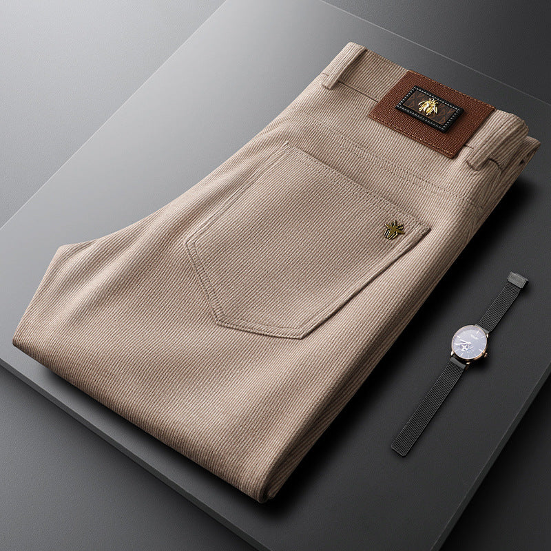 Men's Winter Striped Soft Business Casual Pants