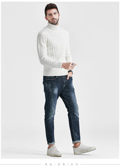 Versatile turtleneck fashionable men's pullover sweater