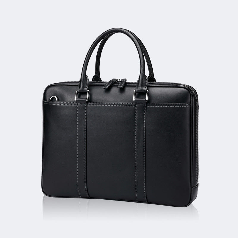 Men's Business Genuine Leather Casual Simple Shoulder Crossbody Briefcase Handbag