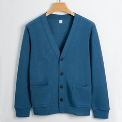 Men's High Quality Pure Cotton V-neck Casual Cardigan