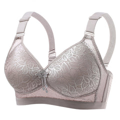 plus size push up breathable wireless bra