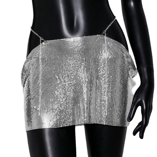 Sexy Metallic Sequin Mini Skirt