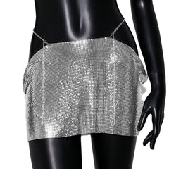 Sexy Metallic Sequin Mini Skirt