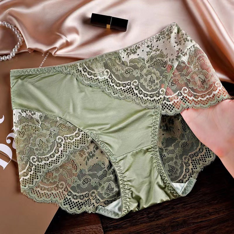 New Arrival Lace Silk Satin Sexy Briefs