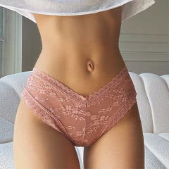 Sexy Lace Cross Hollow Breathable Briefs