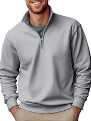 Men's Casual Stand Collar Zipper Sports Sweatshirt
