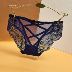 Light luxury transparent lace mesh sexy low waist panties