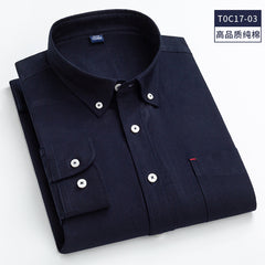100% Cotton Plaid Striped Solid Color Long-sleeved Shirts