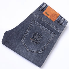 2024 New High-end Men's Casual Business Trend Loose Straight Jeans