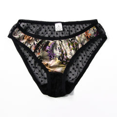 Satin Lace Sexy See-through Briefs