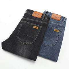 Men's Cotton Loose Straight Business Stretch Versatile Jeans