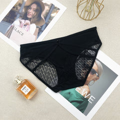 Lace High Elastic Seamless Low Waist Sexy Ice Silk Briefs